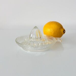 Vintage Glass Lemon Juicer Manual Citrus Squeezer